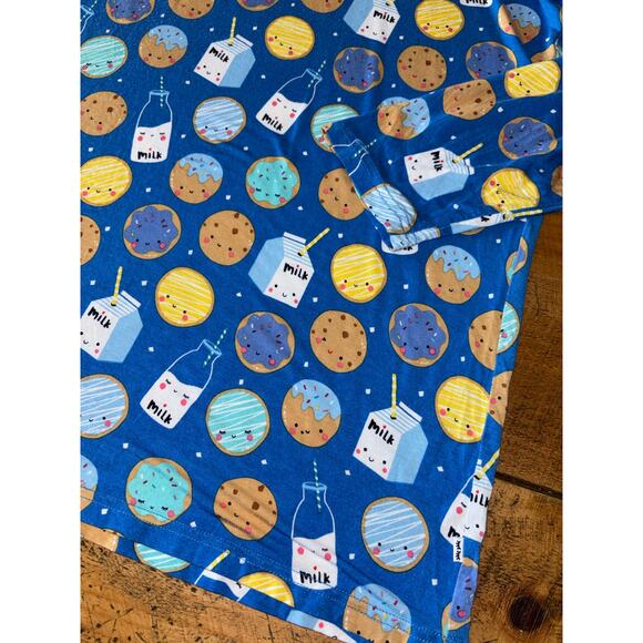 Little Sleepies 2 Piece Blue Cookies & Milk Lunaluxe Bamboo Pajamas Size Large - Picture 3 of 9